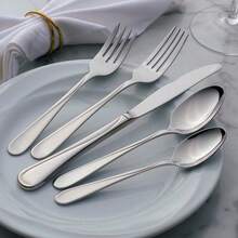 Oneida Flight 65 Piece Everyday Flatware, Service For 12, 18/0 Stainless Steel, Silverware Set, Dishwasher Safe - 45-Piece Flatware Set - View 7