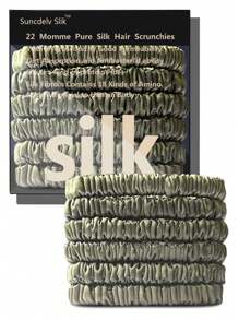 100% Mulberry Silk Hair Tie Hair Care, Mulberry Silk Skinny Hair Ties Elastic, 22 Momme Mulberry Silk Hair Ties Hair Tie Set Women Curly Thin Hair Srevela Ponytail Holders Hair Elastics Hair Rubber Bands Scrunchies Hair Rope, Hair Bobbles Hair Accessories Head Accessories
