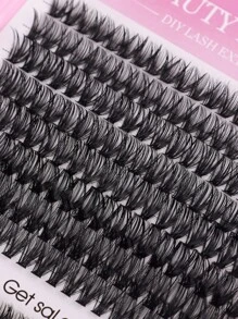 640 簇 D 卷曲大容量单根睫毛书，单根睫毛簇风格混合 DIY 睫毛簇自然外观纤细、超轻、持久的 DIY 睫毛延长，适合初学者在家中或外出时使用，适用于日常生活、派对和音乐节﻿（50D 60D 80D 100D） - D - 查看 9