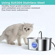Cat Water Fountain Stainless Steel 3.2L/108oz Capacity, Automatic Pet Water Dispenser With Quiet Pump, And Dishwasher Safe Design For Cats, Dogs