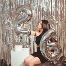 Foil Curtain Backdrop Silver Metallic Tinsel Foil Fringe Curtains Photo Booth Props For Birthday Wedding Engagement Shower Bachelorette Christmas Holiday Celebration Party Decorations