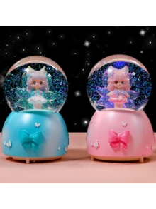 多种风格宇航员太空水晶球音乐盒，8 音乐盒，适合男士、女士、最好的朋友、有意义的生日礼物、水晶球装饰、浪漫雪花夜灯、可爱小狗水晶球音乐盒