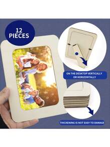 4" X 6" Unfinished Wooden Photo Frame, Suitable For DIY Projects, Crafts, Vertical Wooden Frame For DIY Painting, Suitable For Wooden Crafts, Painting, Art Projects, Wooden Decorations, Suitable For All Holiday Gifts - Wood Color - View 6