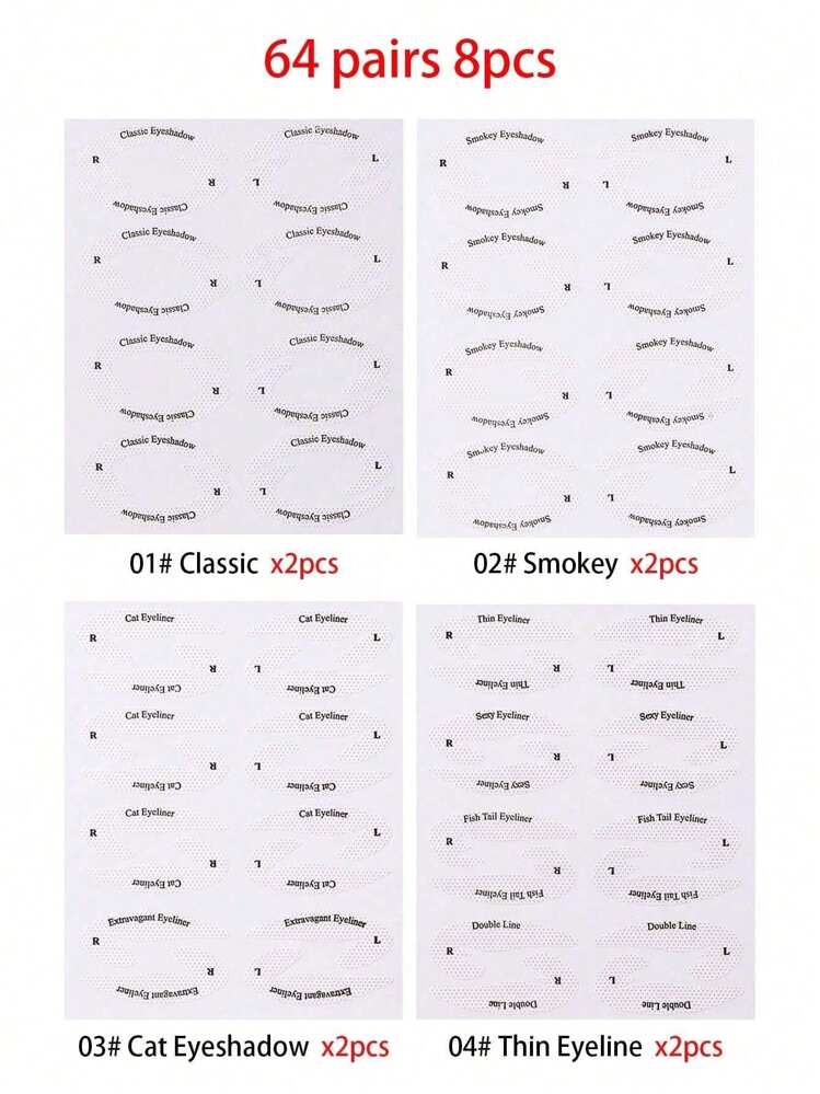 96pcs/12pairs Eye Makeup Stencils, Eyeliner & Eyebrow Stencil Stickers, 4 Different Designs, Western Eyeliner & Eyebrow Shaping Templates, Makeup Stickers,Makeup,Cheap,Room Decor,Vanity,Travel,Bedroom,Makeup Accessories,Cheap,Stocking Stuffers,Makeup,Makeup Tools,Cheap Stuff,Gifts,Gifts For Women,Christmas Gifts - Multicolor - View 11