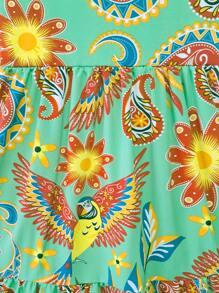 YOUTH DRESS TRES MARIAS PRINTS - SIZE 10 TO 16 - màu xanh lá - Xem 4