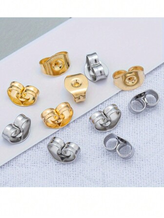 Broches de acero inoxidable para pendientes - 10/50/100 piezas, 4.5x6mm cierre seguro para hacer y reparar joyas DIY