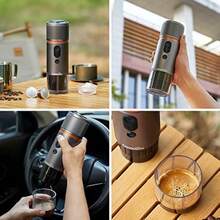 Portable Espresso Coffee Machine 12V Electric Small Travel Expresso Maker Self Heating 8 Cups Battery Powered Compatible  Capsule Camping RV Hiking Office Smoke Blue - Navy1 - View 7