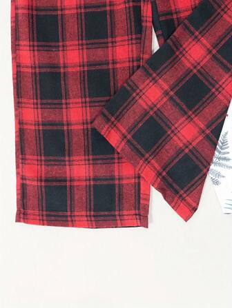 1 Pc Women's Plaid Casual Sleep Pants, Versatile & Comfortable Loose Fit Soft Sleep/Lounge Trousers, Suitable For Spring & Autumn, Fall, Christmas, Winter
