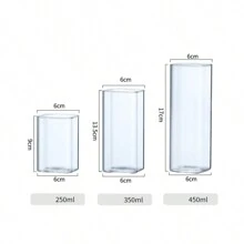 1 szt. Wysokiej jakości szklany kubek borokrzemianowy, przezroczysty kubek do herbaty kwiatowej, piwo, whisky, mleko, szklanka do soku, kwadratowy kubek, szklanka do wody