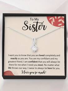 《赠姐妹》简约优雅闪耀爱心鱼尾吊坠项链，附赠礼品卡及精美礼盒，首饰配饰，适合女性日常休闲佩戴、送礼、生日礼物及节日礼品 - 魚尾項鍊 - 查看 2