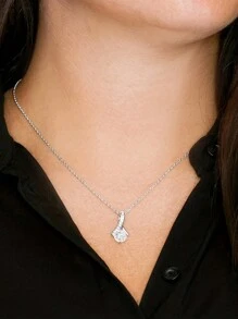 《赠姐妹》简约优雅闪耀爱心鱼尾吊坠项链，附赠礼品卡及精美礼盒，首饰配饰，适合女性日常休闲佩戴、送礼、生日礼物及节日礼品 - 魚尾項鍊 - 查看 3