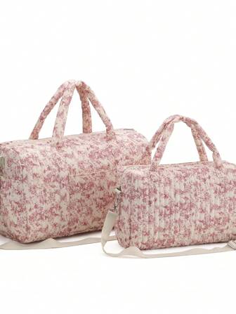 大号复古粉色波士顿包，适合存放各种旅行物品，旅行必备洗漱包洗漱包化妆包化妆旅行包化妆收纳海滩沙滩包度假必需品学校用品旅行必需品女士大学宿舍浴室包学校用品学校用品