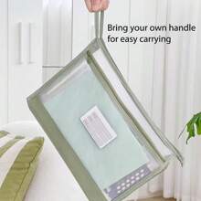 1 pièce Grande pochette de classement maille transparente format A4 avec double fermeture éclair - sac de rangement de documents spacieux et portable, porte-documents, pochette à fermeture éclair, convient pour la maison, l'école et le bureau, fournitures scolaires, fournitures de bureau, rentrée scolaire - Multicolore - Voir 3