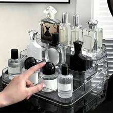 1 件 2 层/3 层逐步透明亚克力展示架，用于存放化妆品、香料、杯子、香水、口红、护肤品 - 优雅多功能收纳整理器，适用于梳妆台、橱柜、台面、假日海滩、浴室收藏、卧室收藏，大容量 - 無色 - 查看 7
