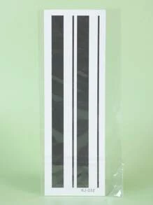 1 件线条条纹临时纹身防水防汗持续 1-2 周逼真草本汁抗摩擦不反光仿黑色假纹身男女纹身贴纸适用于手臂、胸部、腿部、腹部、腰部现代人体艺术 - 黑色 - 查看 6