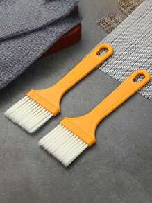 5/10/15 piezas Pinceles de plástico con cerdas duras para aceite de cocción de alimentos, pincel para aceite de barbacoa y pan plano, pincel delgado amarillo