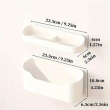 Soporte de Paraguas Montado en la Pared Estilo de Fijación Sin Clavos Estante de Almacenamiento de Paraguas Multifuncional para el Hogar, soporte de paraguas de sol - Blanco - Ver 6