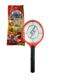 Handheld Electric Fly Swatter, Rechargeable Anti-Insect, Electric Mosquito Killer Racket, Indoor And Outdoor Fly Swatter For Mosquito And Flies Pests - 紅色 - 查看 11