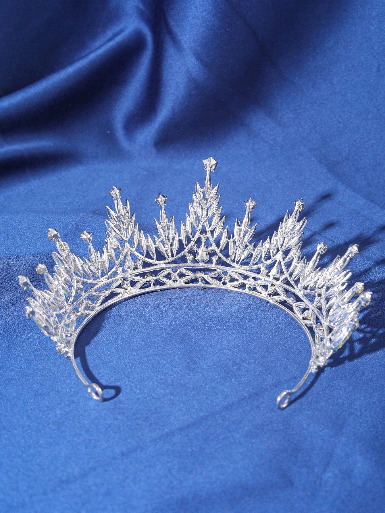 Diadema De Metal Con Strass Corona Fiesta/boda/15años 9903b-plata