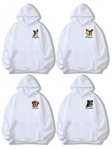 Personalized Photo Hoodies. Customize Your Text/Family Party/Group Outfits. Baby/Friends/Couples/Pets. Music Festival Photos. Fall Clothes, Fall Tops, Women's Tops, Winter Tops, Fall Women's, White Hoodies. Holiday Gifts, Valentine's Day Gifts, Halloween Gifts, Thanksgiving Gifts, Christmas Gifts, Anniversary Gifts, Wedding Season Gifts, Wedding Gifts, Best Friend Gifts. - White - View 2