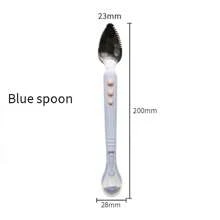 1pc 可定制双头喂食勺 婴儿勺 硅胶+不锈钢+PP材质 可爱暖心双头喂食勺 - 彩色 - 查看 7