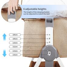 Night Bed 80x40cm, Extendable Side Bed, Collapsible Baby Cradle Cododo, 6-Way Height Adjustable And Mobile With Wheels, Lower Storage Basket, A-Shaped Feet, Mosquito Net, Side Zipper Can Be Completely Lowered, 360 Degree Rotating Wheels, Gray / Beige - 米色 - 查看 3