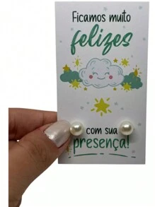 50 Lembrancinhas Aniversários Tag Ficamos Felizes Brincos