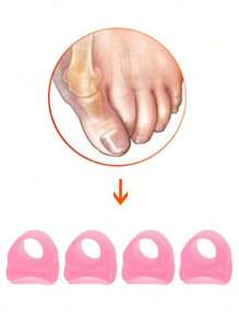 4pcs White And Pink Silicone Toe Separators, Soft Bunion Toe Separators, Waterproof, Wear-Resistant, Suitable For Sports And Daily Foot Care, Toe Protectors