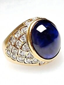 1 Stück Herren Mode Luxus blauer Zirkonia Ring, Hochzeit Verlobungs Party Schmuckgeschenk zum Valentinstag