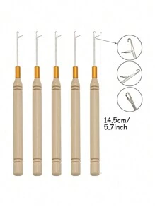 Micro Threader, Carbonized Wood Handle Threader, Threader Needle, Lead Wire Hair Beads Decor, Halloween - Multicolor - View 8