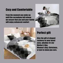 3 件套羽绒被套圣诞装饰印花涤纶拉绒工艺 1 件羽绒被套（无填充物）+2 件枕套（无填充物）适用于卧室客房酒店所有季节柔软亲肤单人双人大号双人床超级大号双人床 - DC-25 - 查看 4