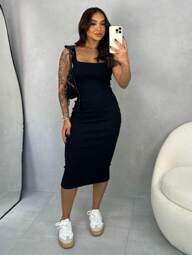 Vestido Regata casual mídi Ribana premium 100% algodão