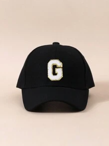 1pc Kids 26 Alphabet Baseball Cap, Fashionable Everyday And Back To School Accessory - Black - View 19