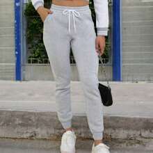 PANTALON CASUAL DEPORTIVO PARA USO DIARIO AFELPADO CON JARETA DE AJUSTE F-1 - Gris Claro - Ver 2