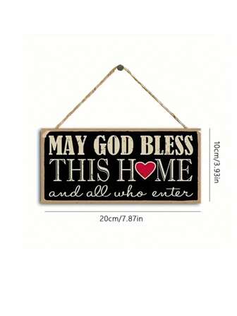 1pc Carefully Selected High-Quality God Bless This Home And All Who Enter Wooden Wall Art, Decorative Sign, Home Decor,Home Decor ,Room Decor,Wall Decor Gifts Birthday Graduation