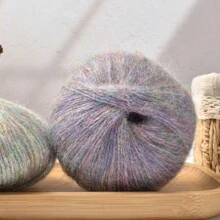 25g Gold Wire Sequin Mohair Yarn Super Soft And Warm Wool Woven Yarn Hand Woven Sweater Shawl Scarf DIY Material Supplies - 25g - View 8