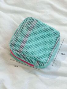 1pc Mesh Transparent Makeup Bag, Women's Large Capacity Cosmetic, Jewelry, Coin Purse, Travel Toiletry Organizer Pouch, Multi-Purpose Storage Bag