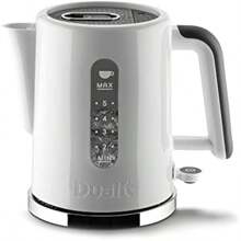 Dualit Studio Kettle | 1.5L 2.4KW Jug Kettle In White With Polished Trim | Dual Measuring Windows | Fast Boiling  Kettle | Patented Sure Pour Technology - White/Grey-1.5Litres - View 1