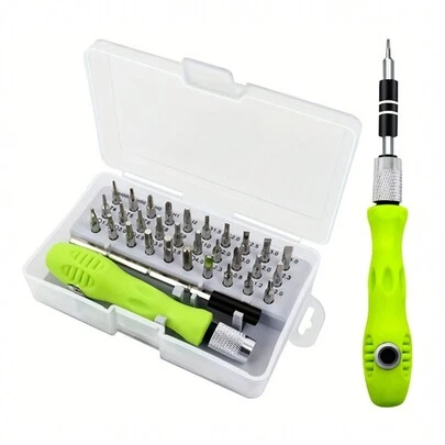 32 合 1 磁性螺丝刀套装盒，配件齐全，多功能迷你棘轮工具，适用于家庭和专业维修，汽车维修工具配件