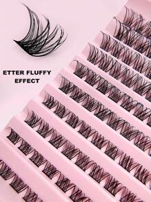 Asiteo 110片精致簇状假睫毛 - 专业工艺打造自然妆效，D型卷翘浓密蓬松 - DIY睫毛嫁接套装，助您打造迷人妆容 - 长度8-16毫米，可定制睫毛簇，适用于单根嫁接和假睫毛嫁接