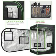 Carpa de cultivo hidropónico con ventana de observación y bandeja de piso para el cultivo de plantas - 1 - Ver 3