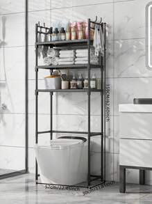 Freestanding Bathroom Toilet Organizer Shelves, Easy Assembly Storage Rack Above Toilet No-Drill - Multicolor - View 9