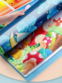 Handle Model A3 40-Page Diamond Painting Storage Canvas Display Transparent Pocket Folder Photo Album Large Capacity School Office Data Portable Storage Organizer (Front And Back Can Hold 80 Photos)