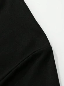 Men's Casual Solid Color Henley Neck Short Sleeve T-Shirt, Summer - Black - View 6
