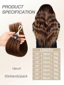 Micro Loop Hair Extensions Real Human Hair Nature Color 12-22inch Straight Invisible Premium Human Hair 50pcs Micro Loop Hair Extensions - S4/27 - Xem 6