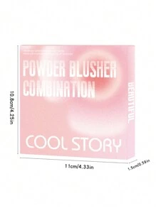 coolstory 4 色腮红盘 + 4 支腮红刷（A 套装），哑光效果，易于晕染，防水防汗，有助于提升肤色 - 四色腮紅組合一套 - 查看 9