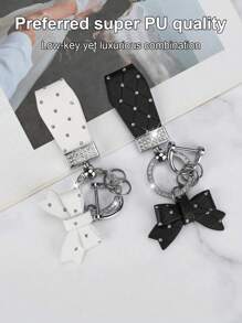 New High-End Rhinestone Bow Keychain,Exquisite And High-Quality Girls' Car Keychain Pendant,Fashionable Ladies' Car Jewelry,Valentine's Day Gift, Birthday Gift - one-size - View 4
