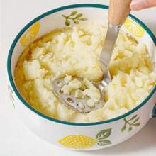 1pc Stainless Steel Mini Potato & Pumpkin Masher - Manual Kitchen Gadget, Create Perfect Smooth Mashed Potatoes, Taro & More - Essential Cooking Tool - Silver - View 1