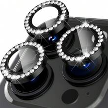 Multi-Color Camera Lens Tempered Glass Protector, Rhinestone Bling Bling, Fashion & Premium, Perfect Compatible With IPhone 16 15 14 13 12 Pro Max Plus Mini Tempered Glass Camera Lens Protector