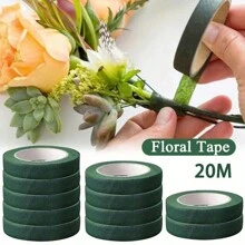Set di 4 nastri adesivi florealei verdi fai-da-te, nastro decorativo per impacchettare fiori a mano - Verde - Visualizzare 2